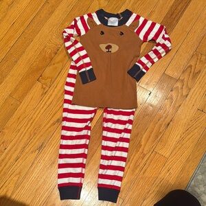 Hanna Andersson Red and White Striped Bear Pajama Set